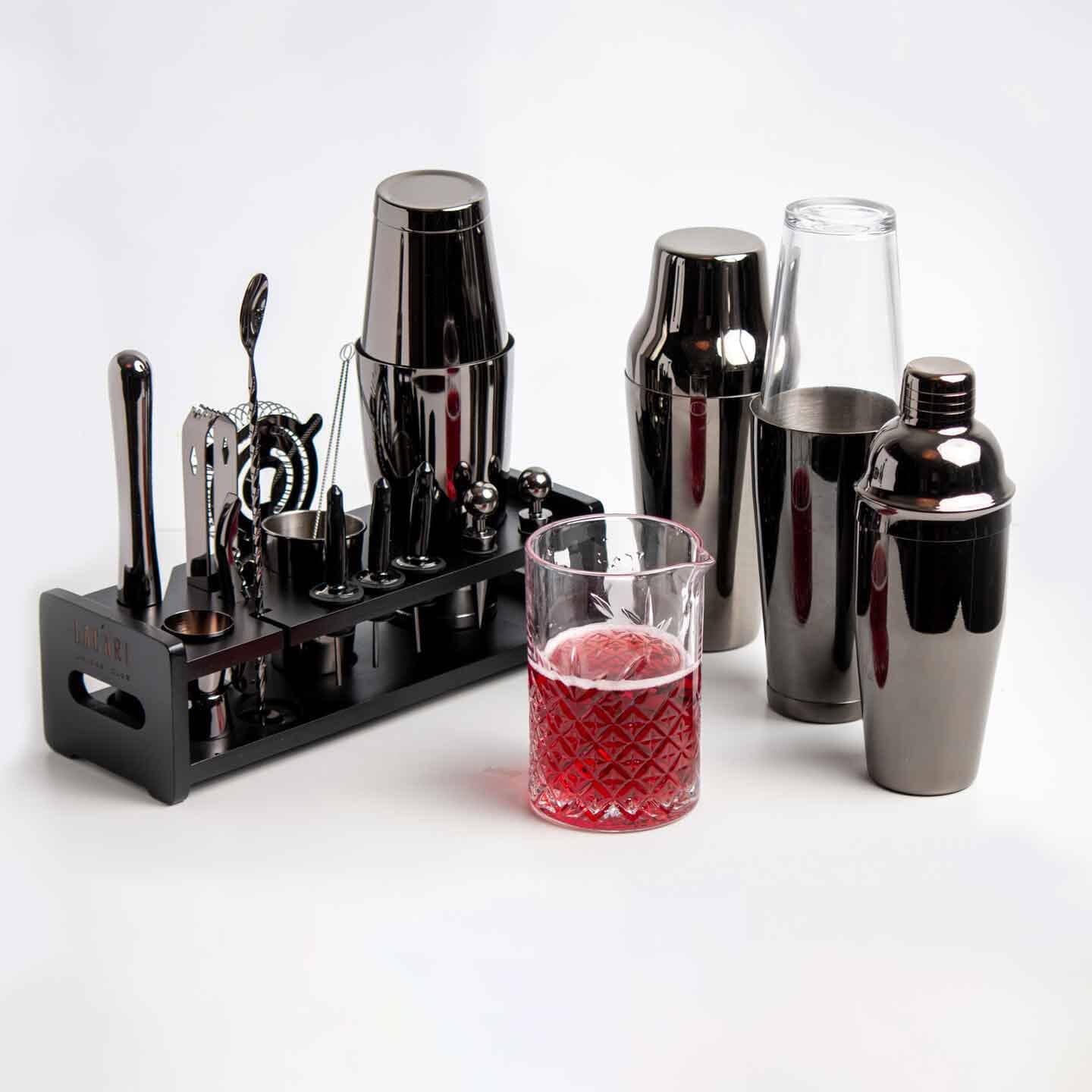 Barkeeper Kit mit Ständer, Bar Set Cocktail Shaker Set zum Mixen von  Getränken
