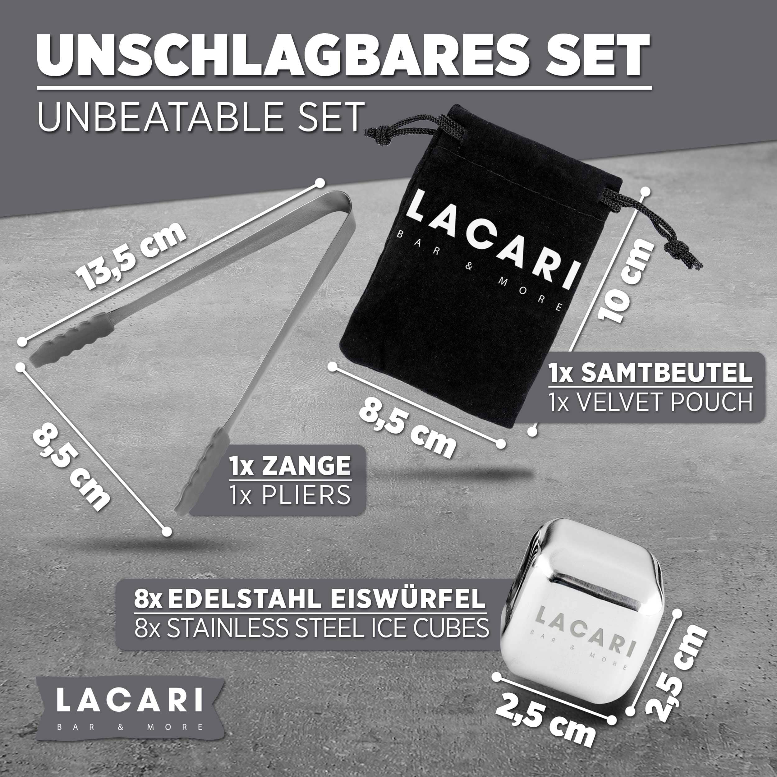 Wiederverwendbare Edelstahl Eiswürfel Eiswürfelformen Lacari