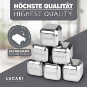 Wiederverwendbare Edelstahl Eiswürfel Eiswürfelformen Lacari