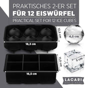 XXL Eiswürfelform - Eiswürfelform Groß für rund und eckige Eiswürfel