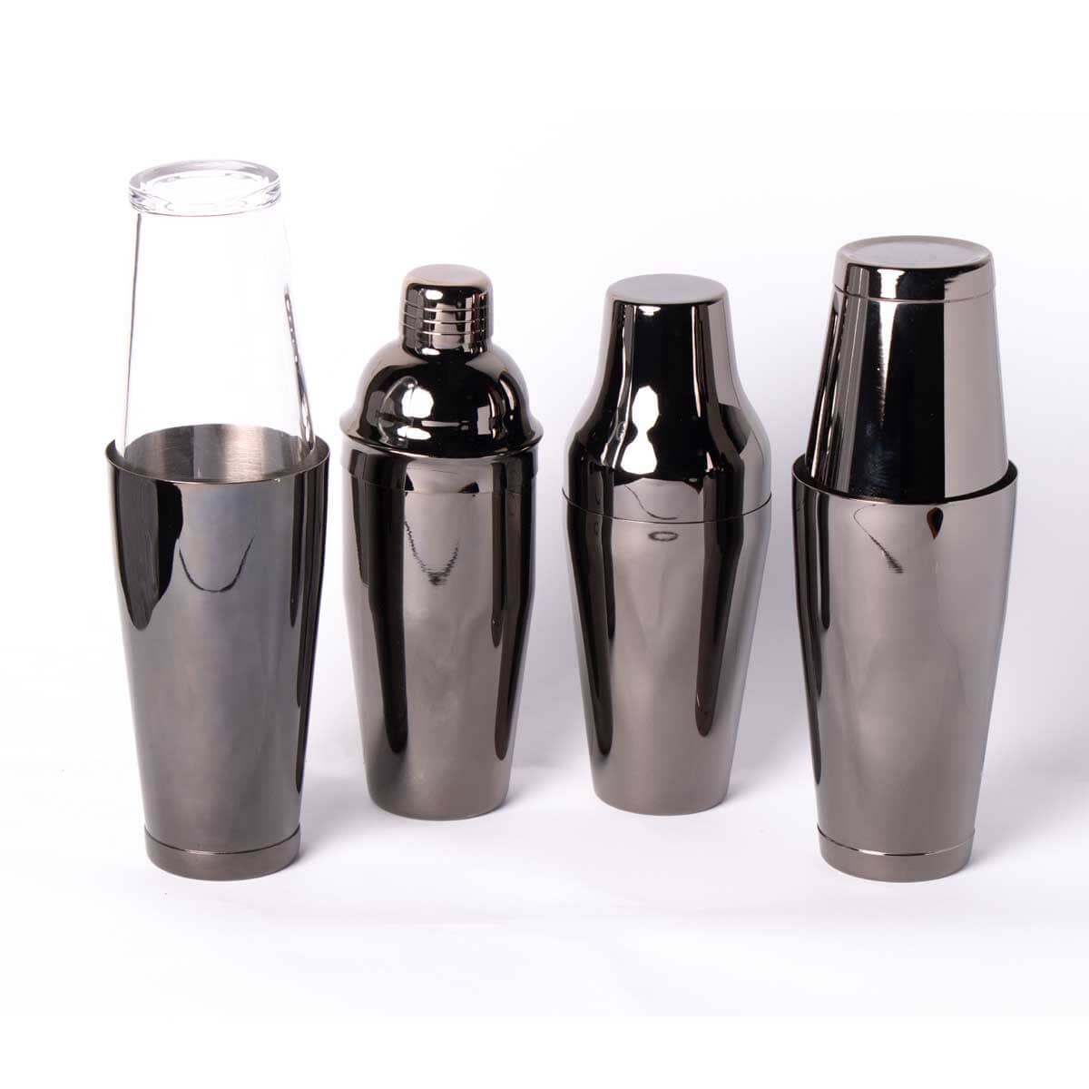 Komplette Cocktailshaker Sammlung - 700 ml Cocktail Shaker Lacari 4er Cocktailshaker Set