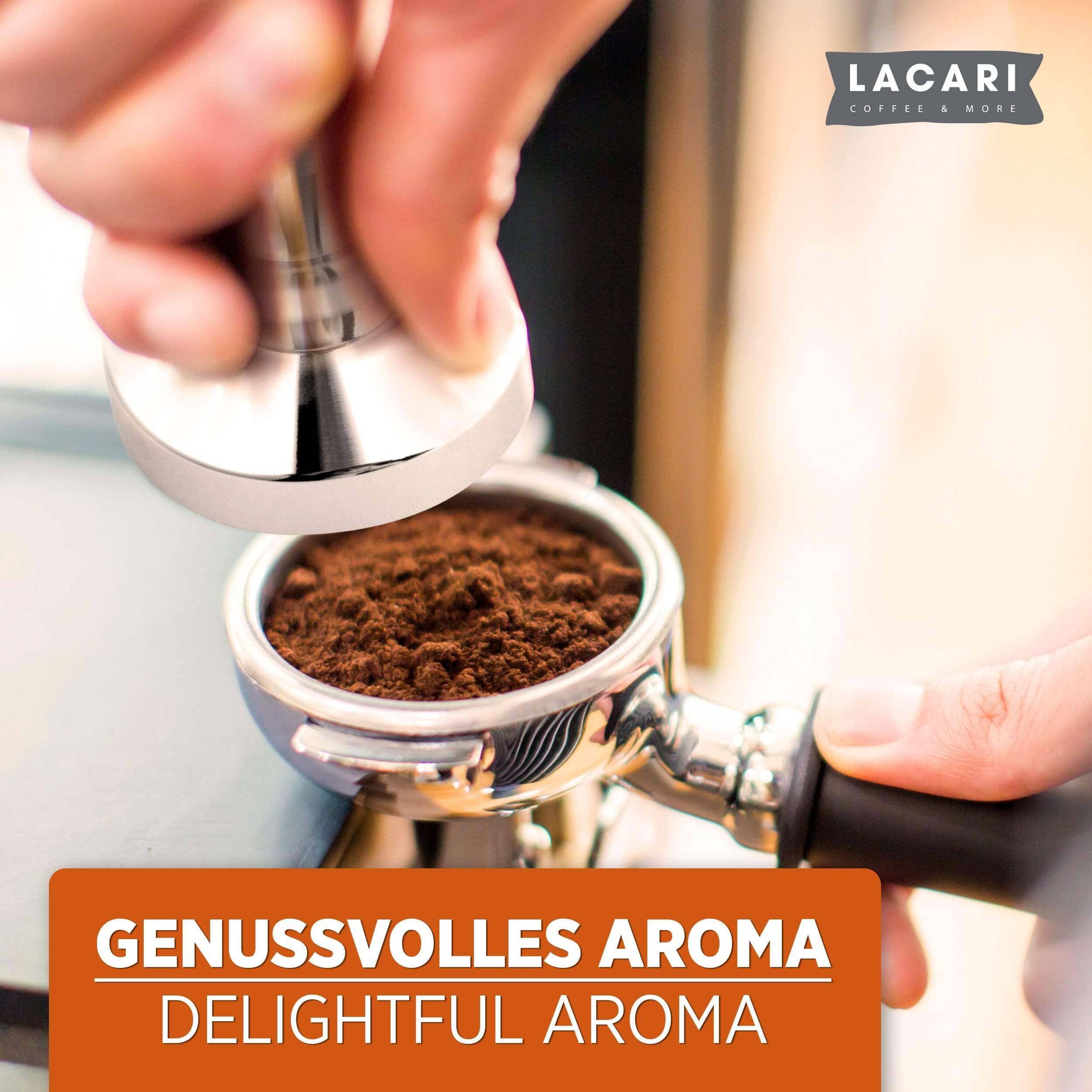 LACARI Kaffee Tamper | Espresso Tamper 51mm Silber Zubehör für Kaffee- & Espressomaschinen Lacari