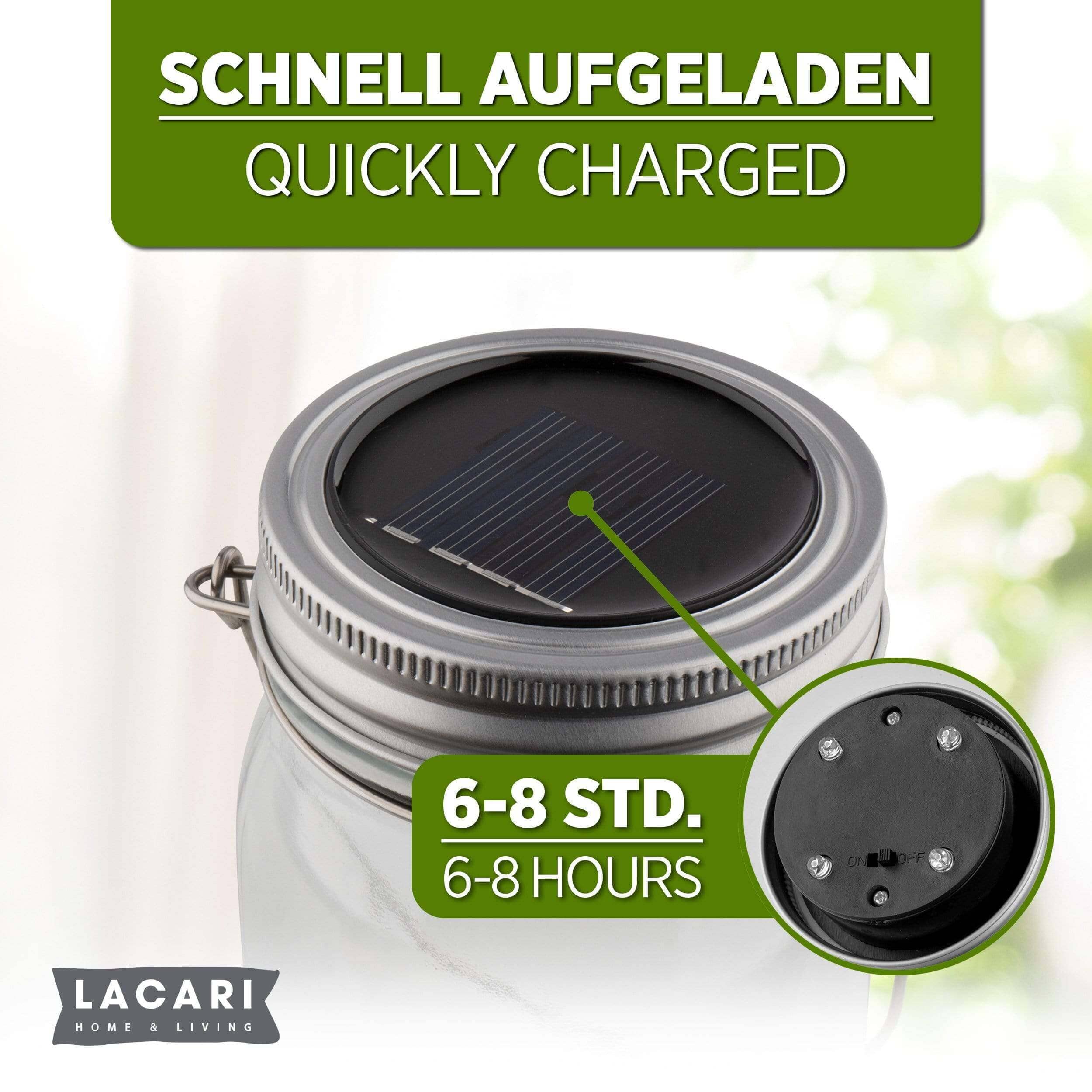 LACARI Solarglas 450ml Nachtlichter & indirekte Beleuchtung Lacari