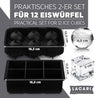 Eiswürfelform groß 2er Set: Runde & Eckige XXL Eiswürfel Eiswürfelformen Lacari 