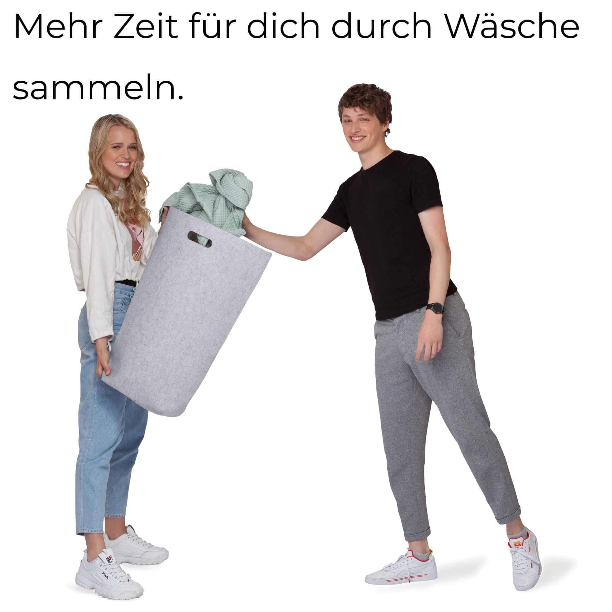 Elwin Neiles 80L Designer Wäschekorb aus stilvollem Filz - Faltbarer Wäschesäcke & Waschkörbe Elwin Neiles 