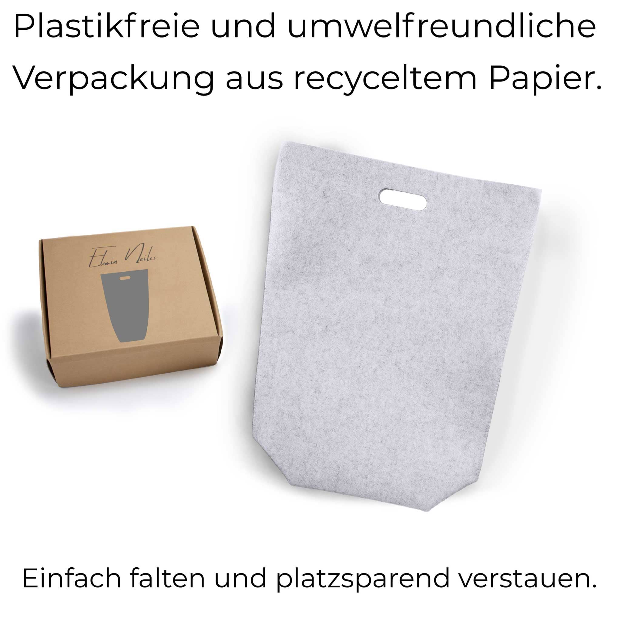Elwin Neiles 80L Designer Wäschekorb aus stilvollem Filz - Faltbarer Wäschesäcke & Waschkörbe Elwin Neiles 
