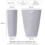 Elwin Neiles 80L Designer Wäschekorb aus stilvollem Filz - Faltbarer Wäschesäcke & Waschkörbe Elwin Neiles 