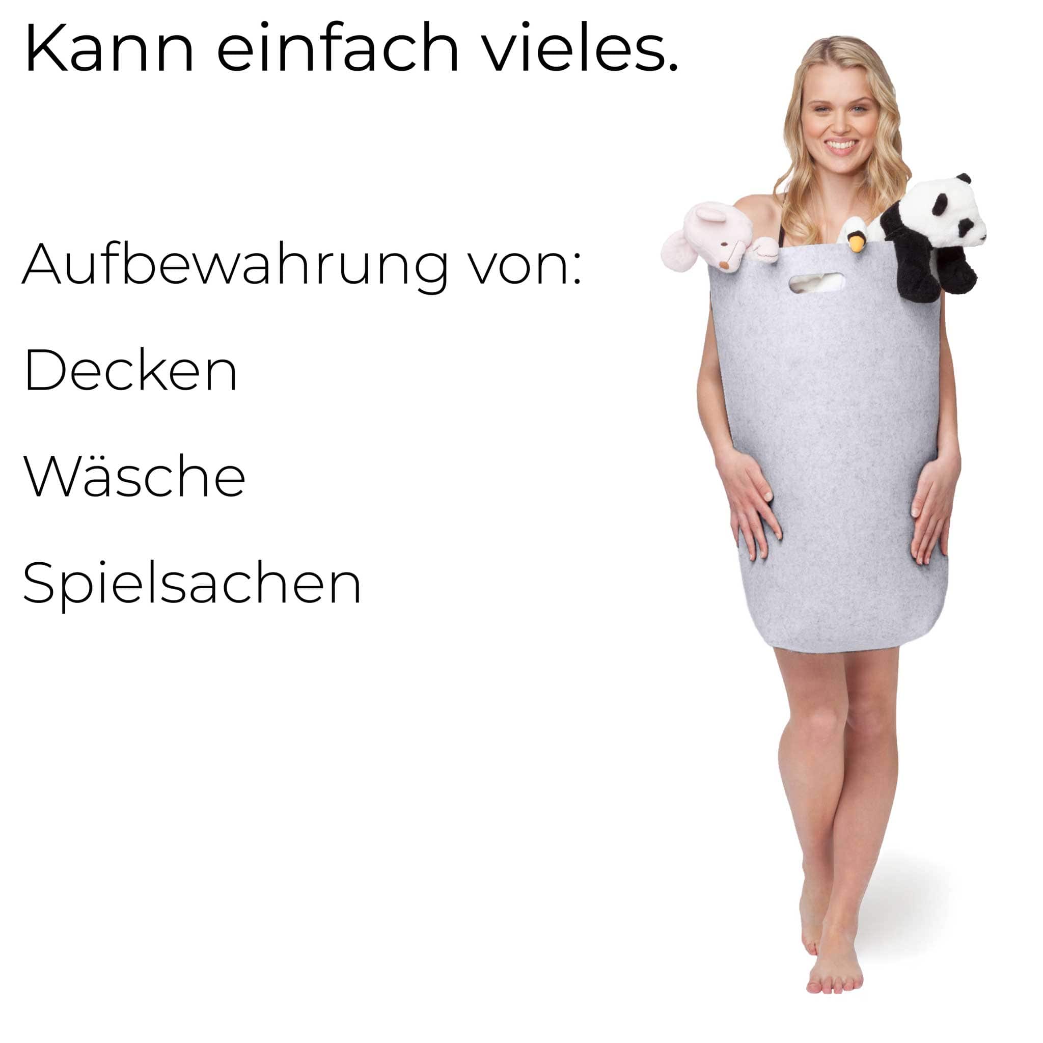 Elwin Neiles 80L Designer Wäschekorb aus stilvollem Filz - Faltbarer Wäschesäcke & Waschkörbe Elwin Neiles 