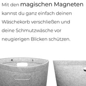 Elwin Neiles 80L Designer Wäschekorb aus stilvollem Filz - Faltbarer Wäschesäcke & Waschkörbe Elwin Neiles 