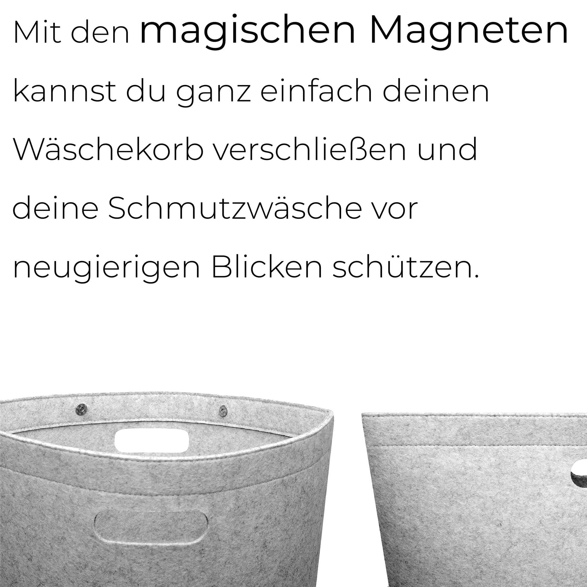 Elwin Neiles 80L Designer Wäschekorb aus stilvollem Filz - Faltbarer Wäschesäcke & Waschkörbe Elwin Neiles 