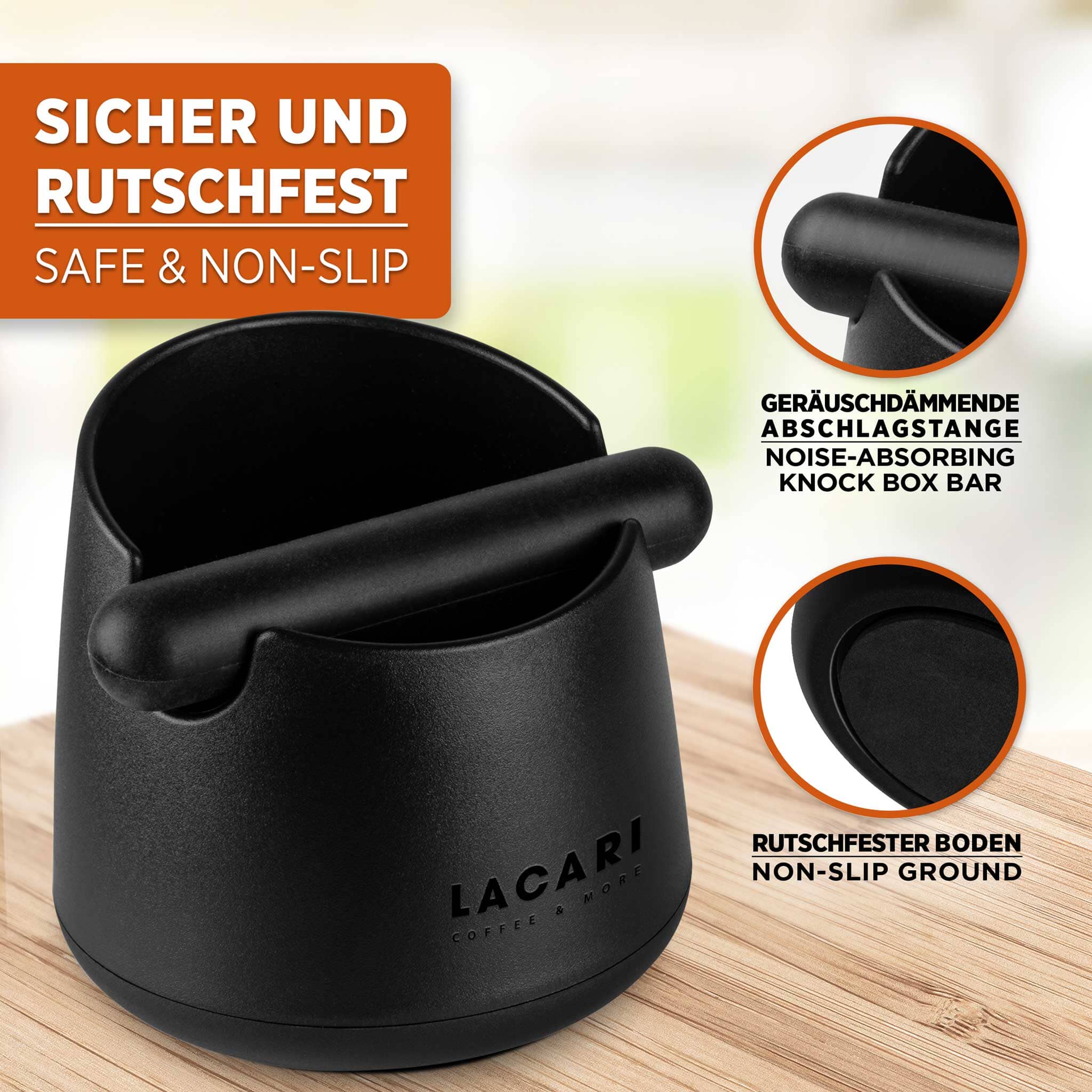 LACARI Abklopfbehälter - Der perfekte Espresso-Genuss aus recyclebarem Kunststoff Zubehör für Kaffee- & Espressomaschinen Lacari 