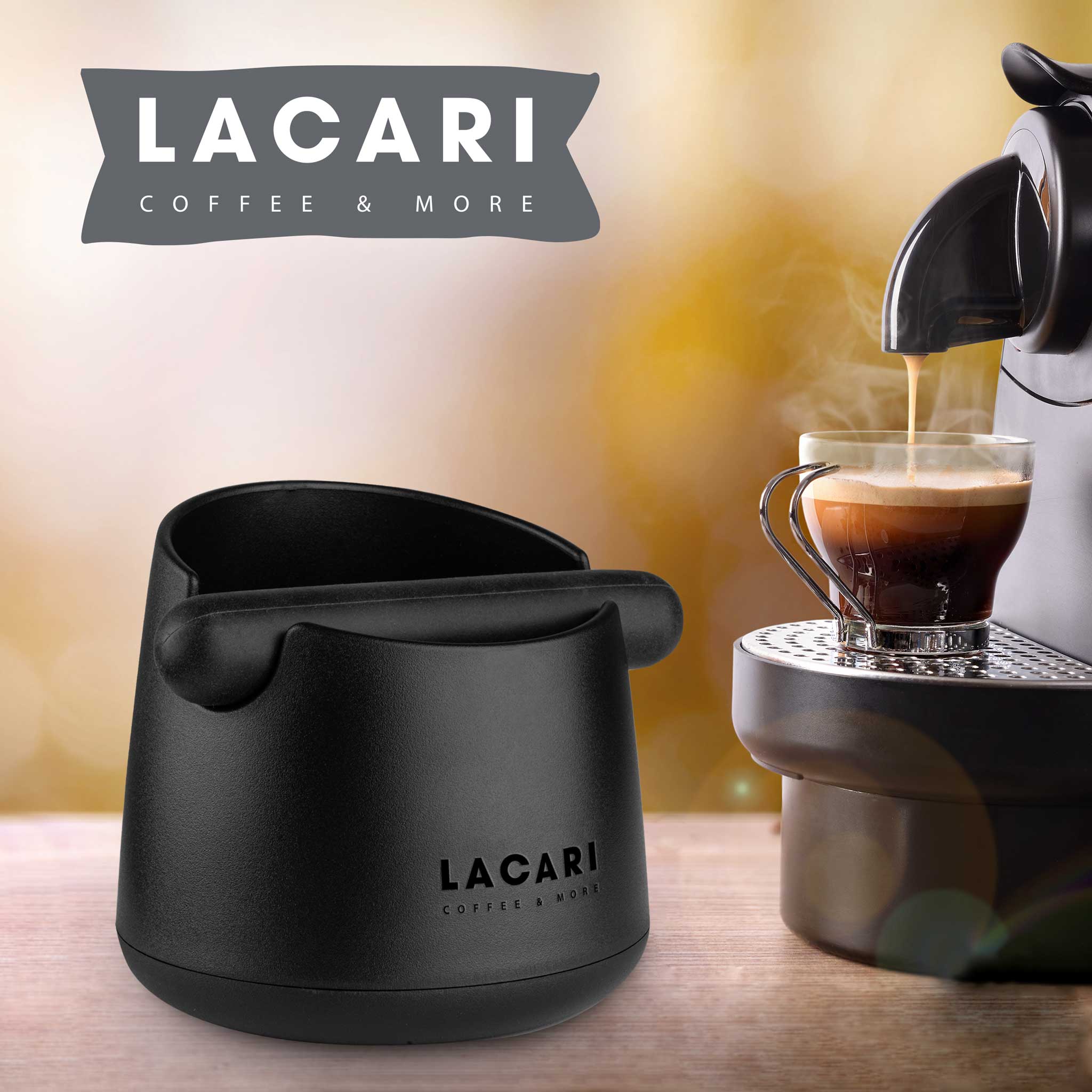 LACARI Abklopfbehälter - Der perfekte Espresso-Genuss aus recyclebarem Kunststoff Zubehör für Kaffee- & Espressomaschinen Lacari 