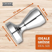 LACARI Kaffee Tamper | Espresso Tamper 51mm Silber Zubehör für Kaffee- & Espressomaschinen Lacari 