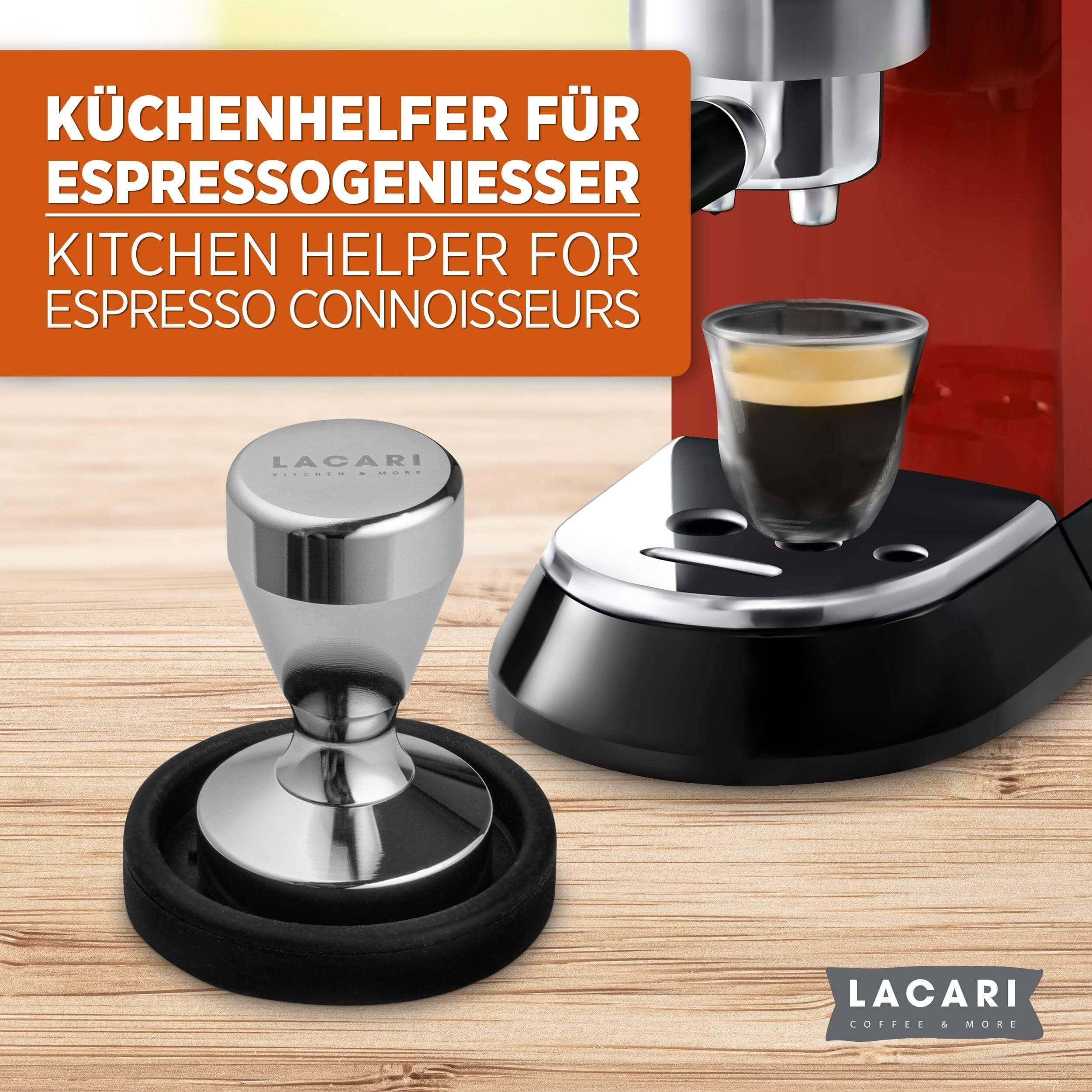 LACARI Kaffee Tamper | Espresso Tamper 51mm Silber Zubehör für Kaffee- & Espressomaschinen Lacari 