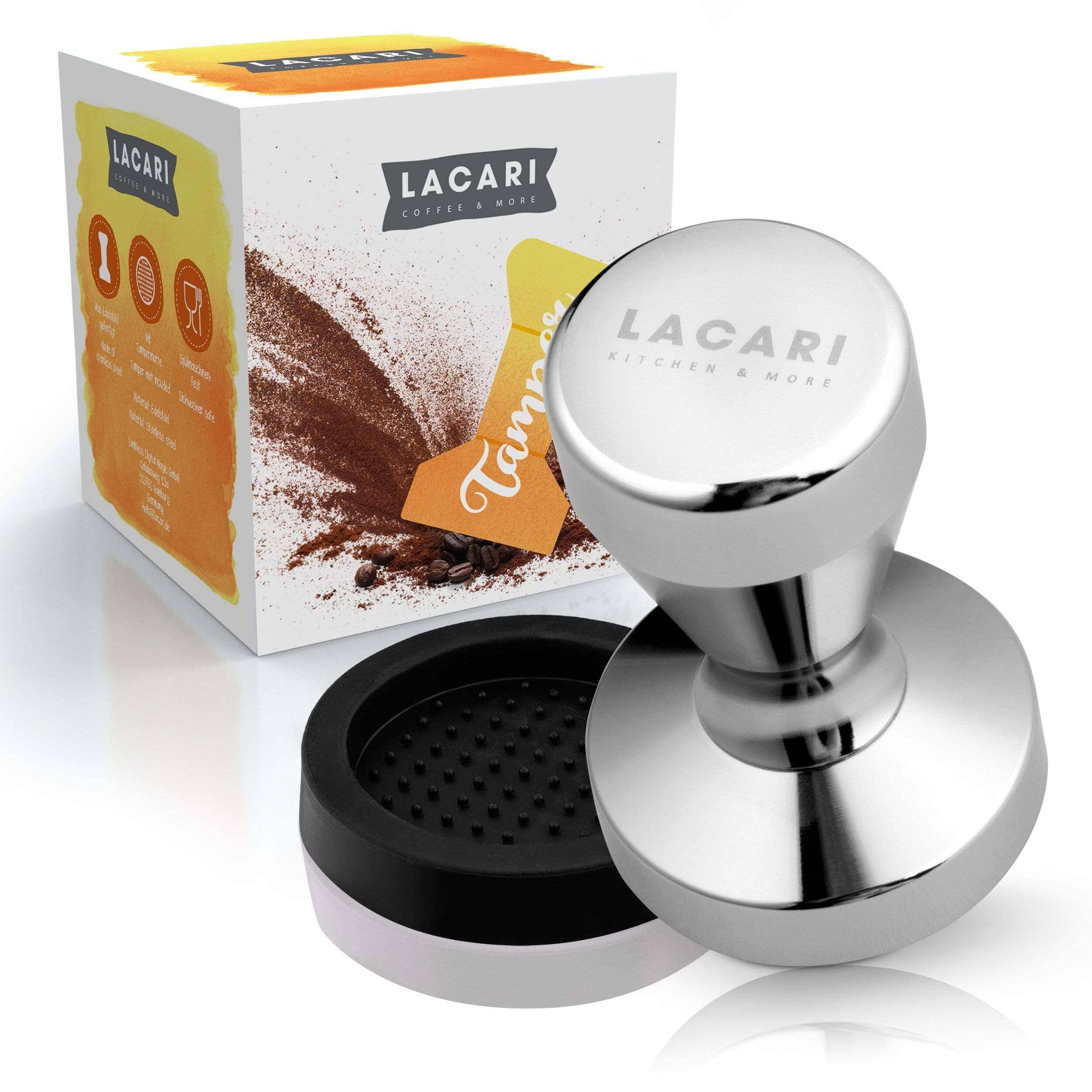 LACARI Kaffee Tamper | Espresso Tamper 51mm Silber Zubehör für Kaffee- &amp; Espressomaschinen Lacari 