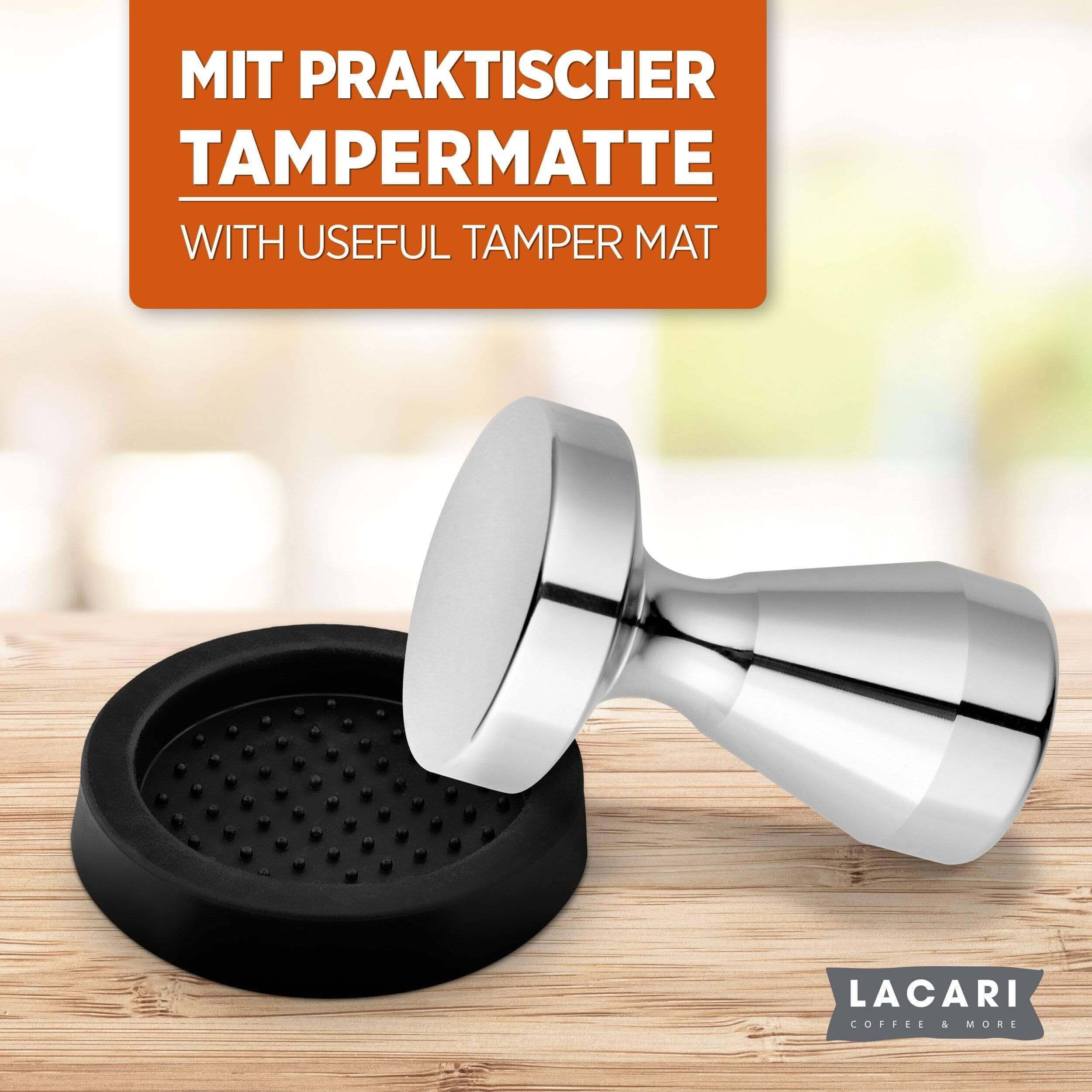 LACARI Kaffee Tamper | Espresso Tamper 51mm Silber Zubehör für Kaffee- & Espressomaschinen Lacari 