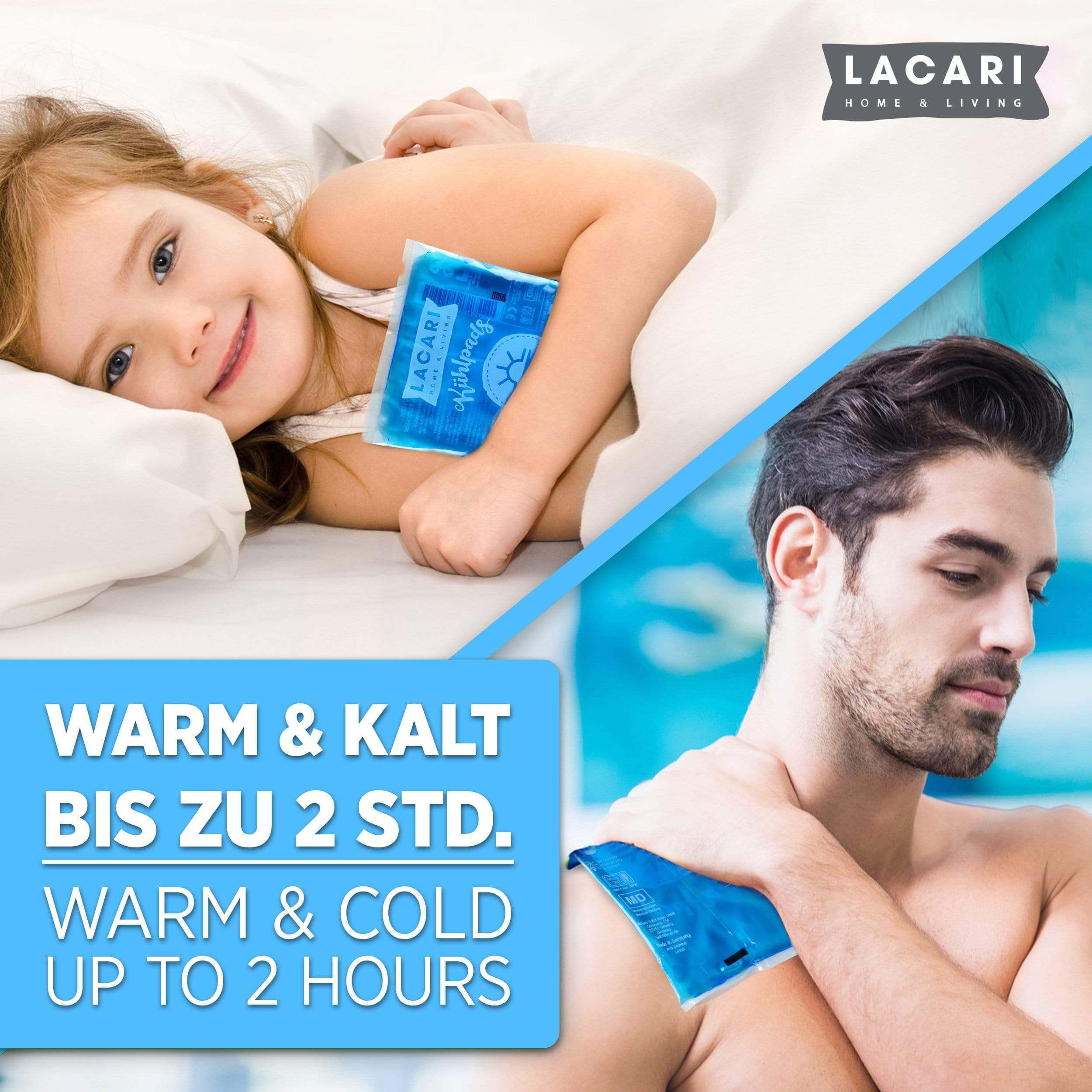 LACARI Kalt & Warm Kompresse aus Gel - Kühlpads Kühl Kompresse Lacari 