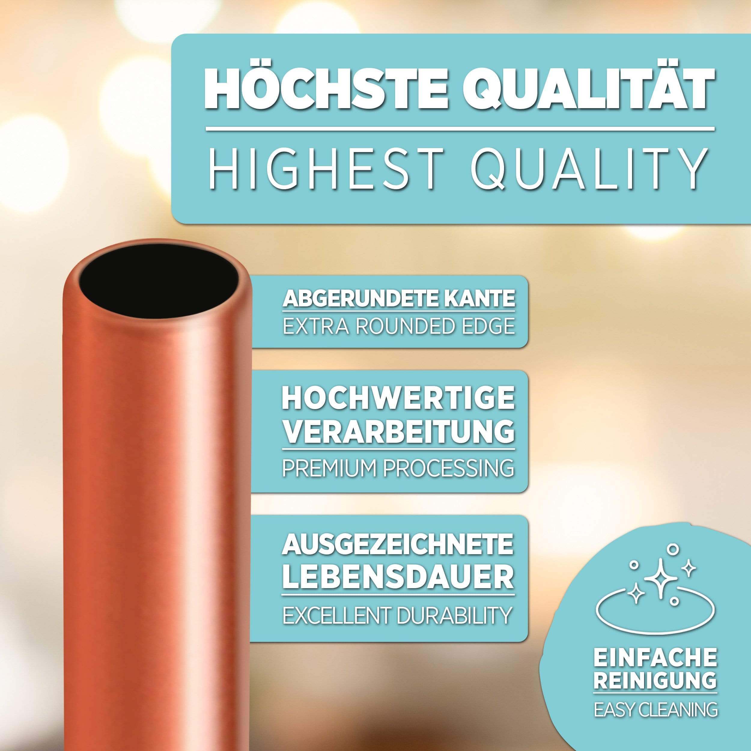 Premium Kupfer Strohhalme Set – Nachhaltig & Wiederverwendbar Cocktail- & Barzubehörsets Lacari 