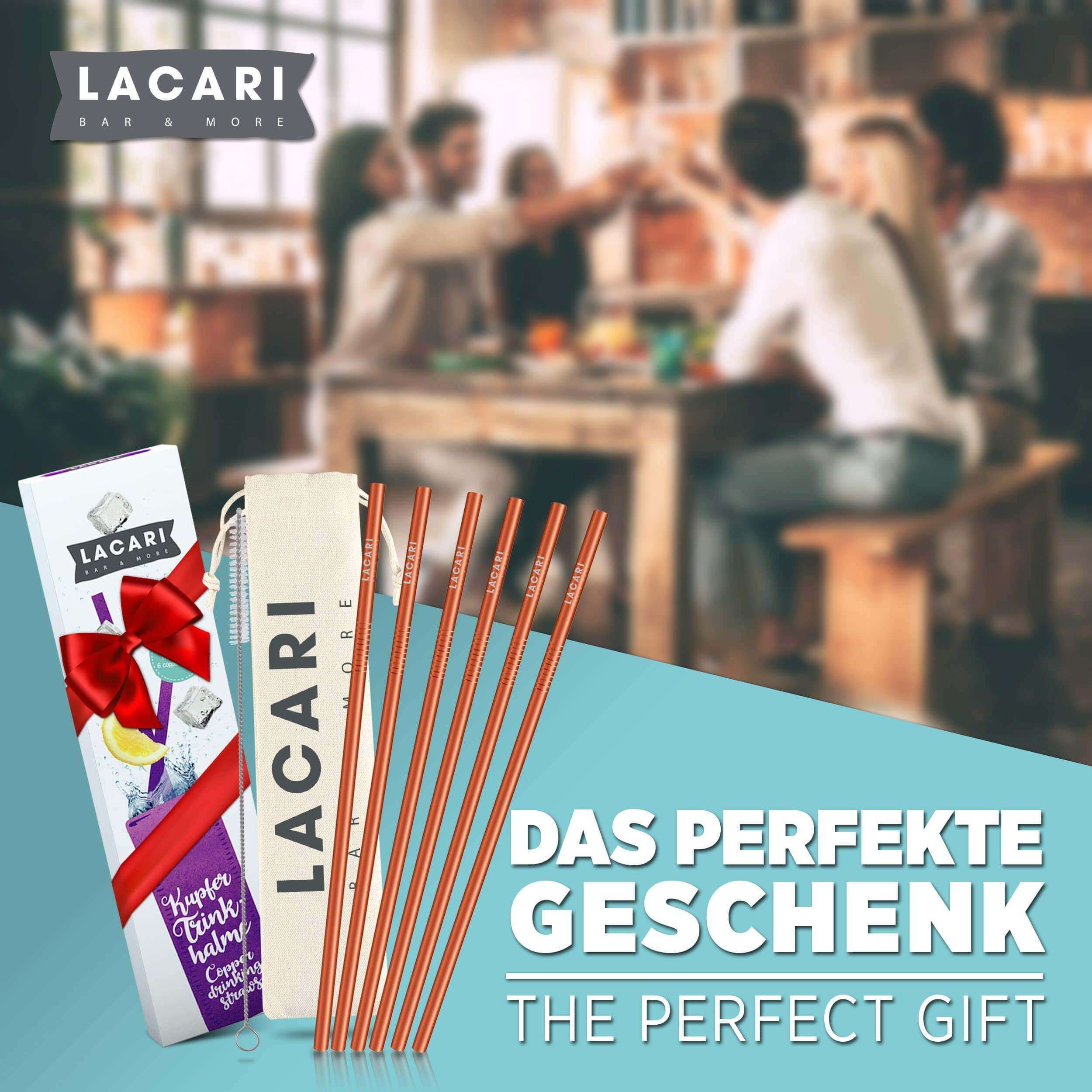 NKlaus 2er Set Wiederverwendbare Kupfer-Strohhalme – 17 Cm, Ø 4,8 Mm, Stylisch & Nachhaltig Für Cocktails & Smoothies