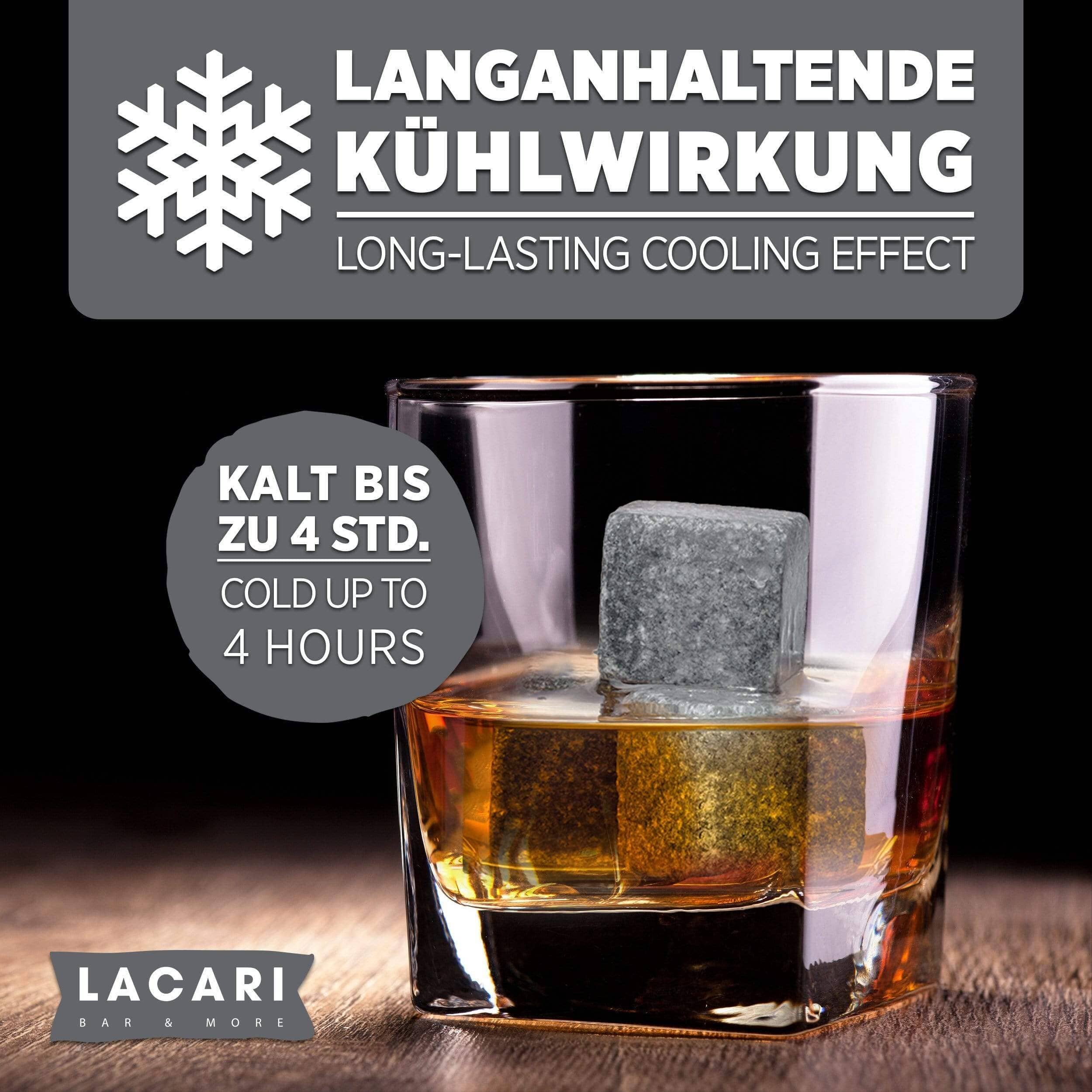 LACARI Whisky Steine Set | Wiederverwendbare Eiswürfel Eiswürfelformen Lacari 